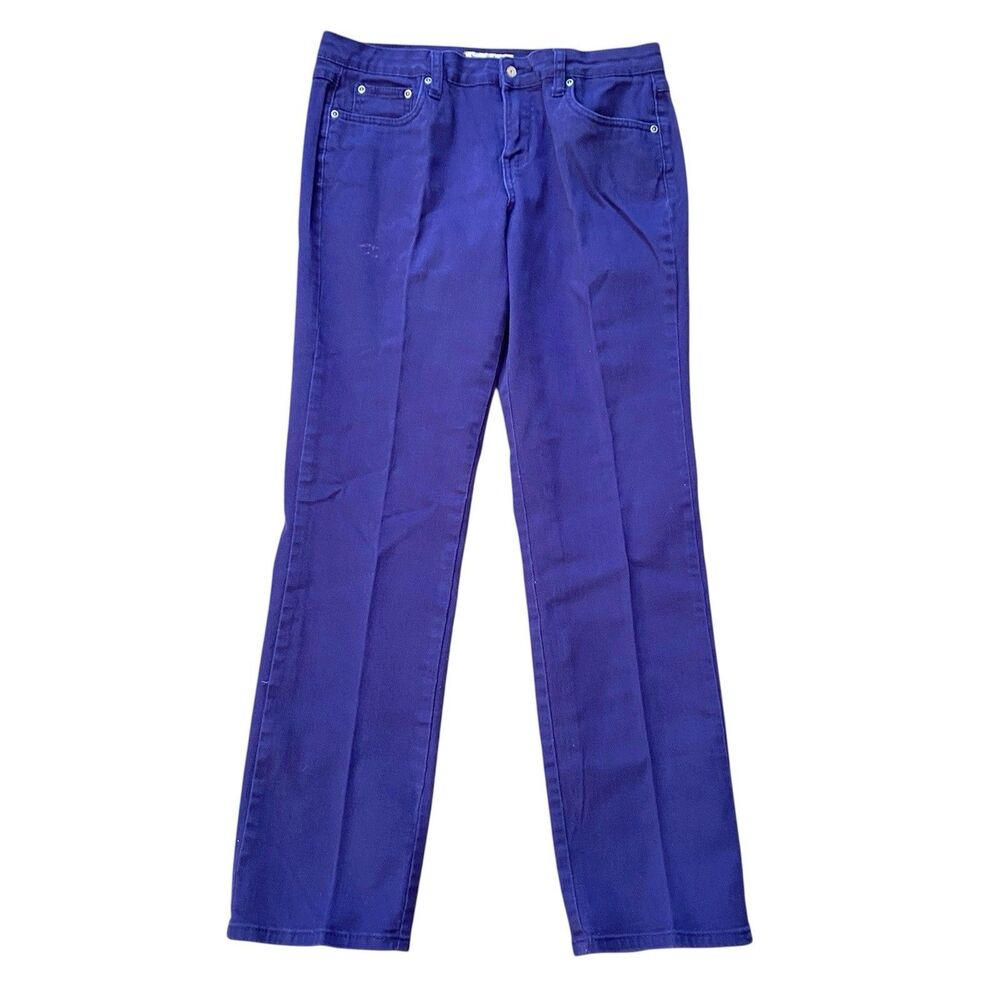 NEW Earl Jeans Straight Leg Mid Rise Size 10 (33x30) Vibrant Blue Denim Jeans